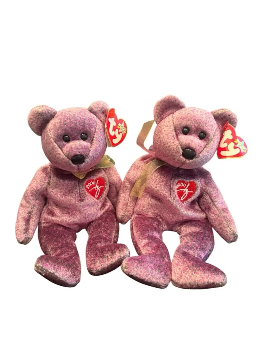 NWT Vintage Ty Beanie Babies Bundle of (2) 2000 Signature Bears Stuffed Animals